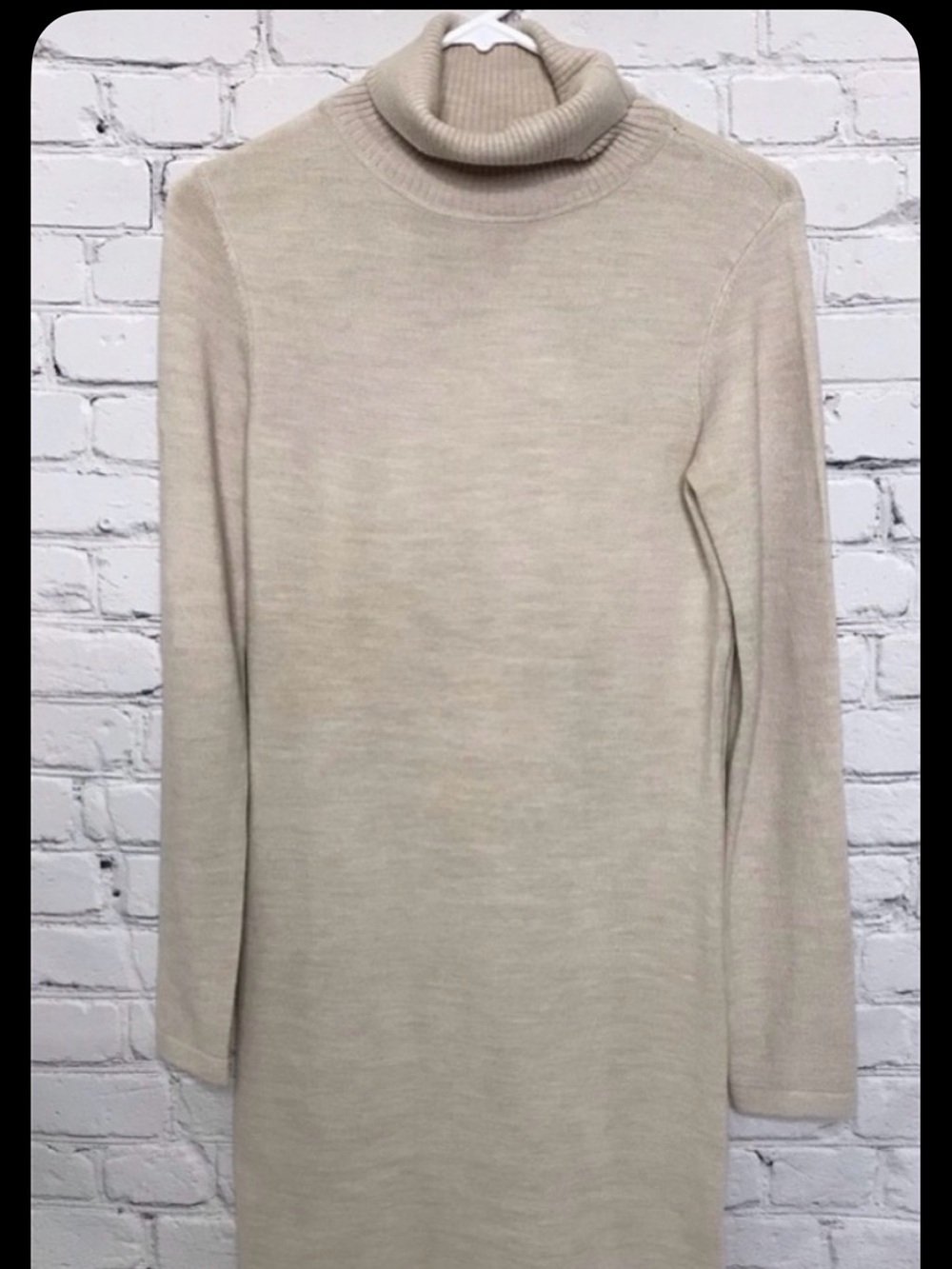 French Connection Oatmeal Turtleneck Midi Dress